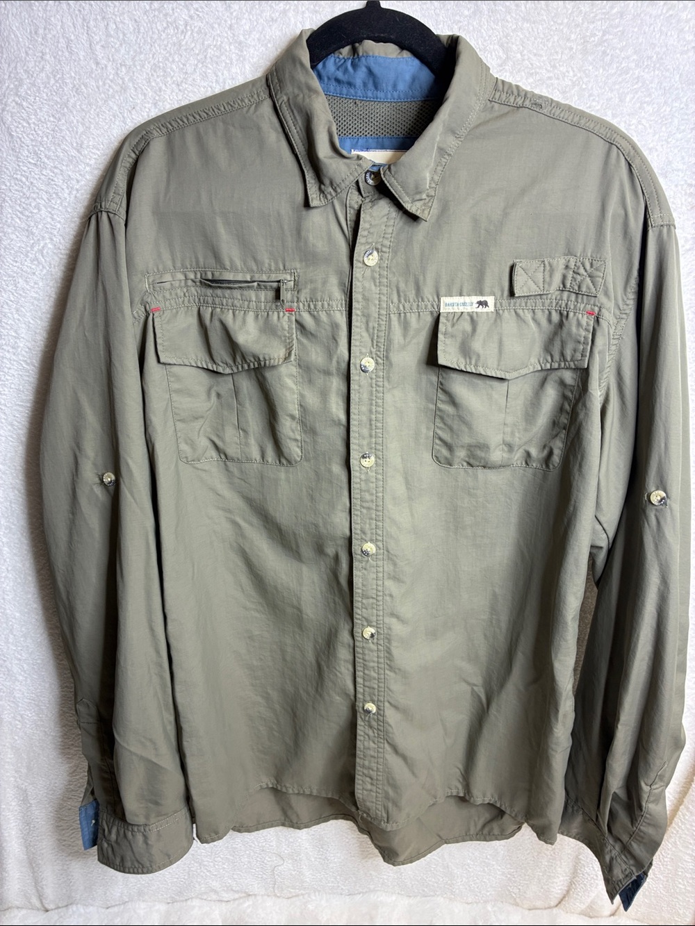 Men's Casual Long-Sleeve Button-Down Shirt - Olive Green